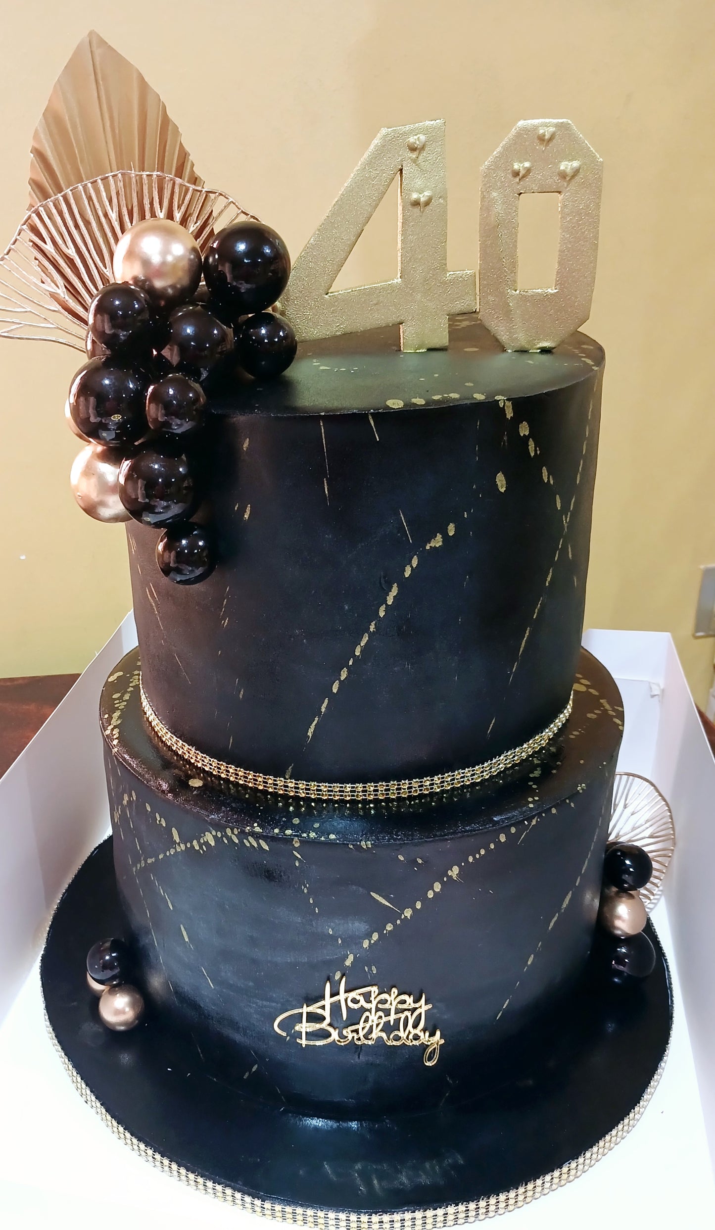 2 Tiered Fondant cake for men