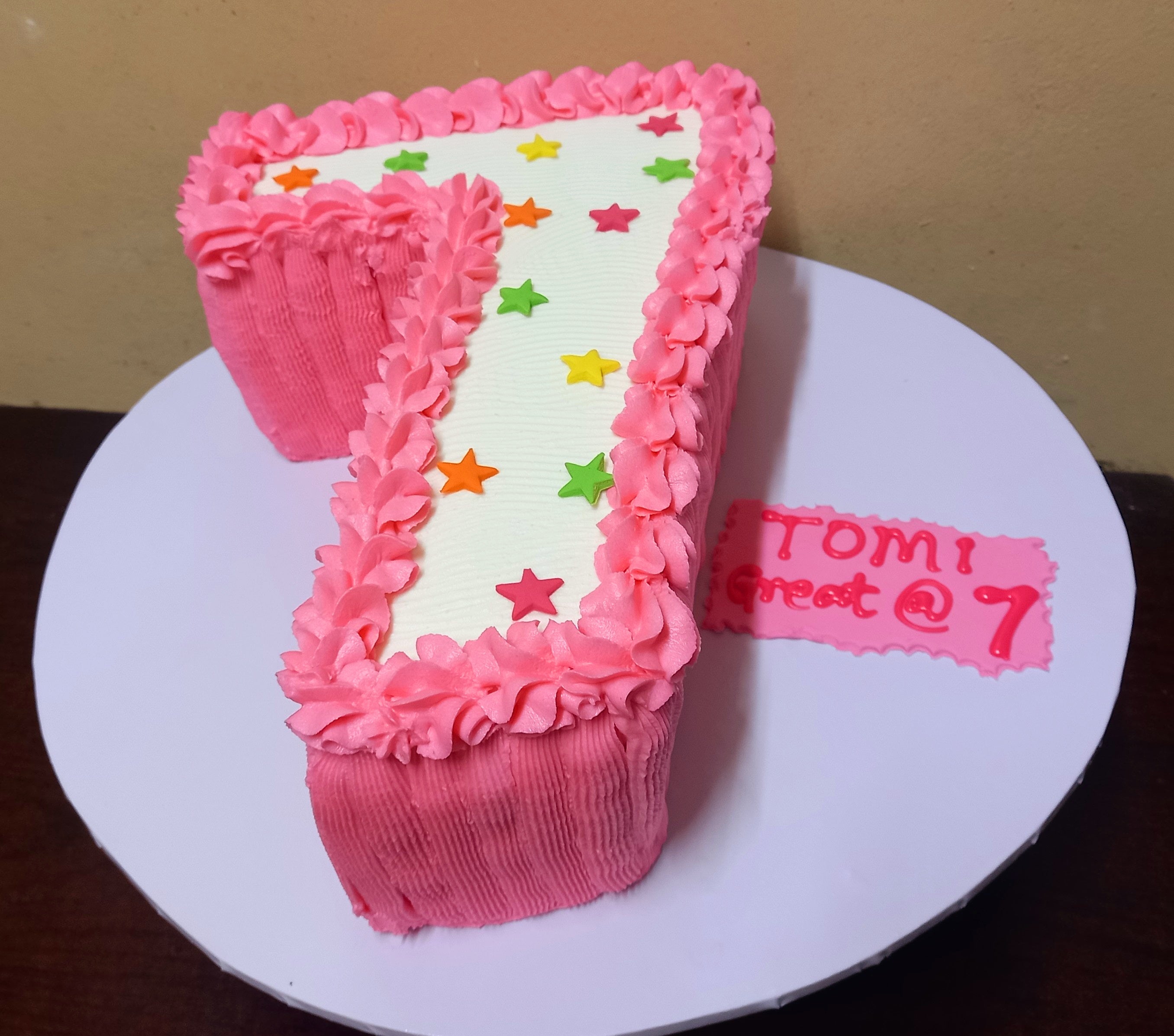 7th birthday cake, 7th anniversary cake - Stock Illustration [79396918] -  PIXTA