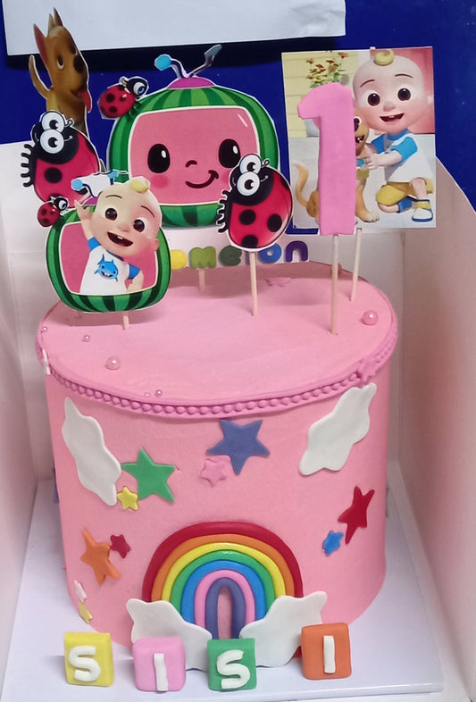 KD021 KIDS COCOMELON FONDANT CHARACTER CAKE