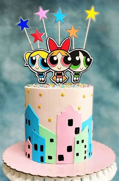 KD014 POWERPUFF GIRLS FONDANT CAKE