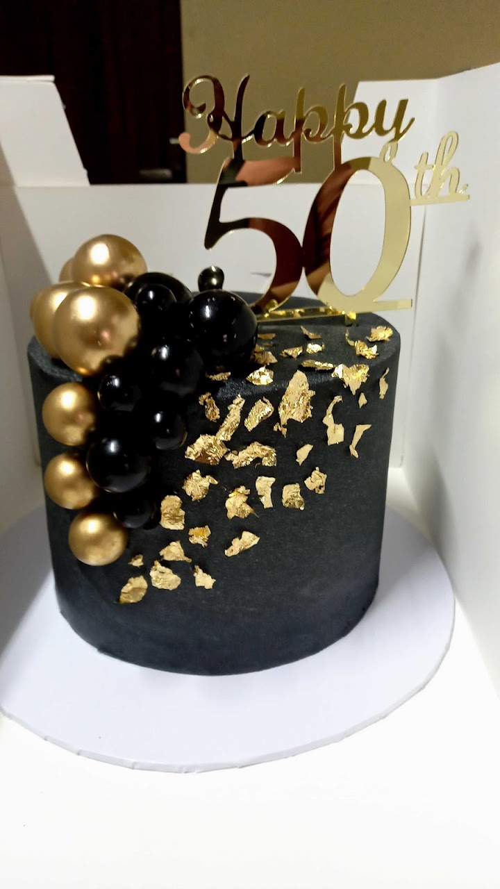 Acrylic Black Happy 50th Birthday Cake Topper - Online Party Supplies